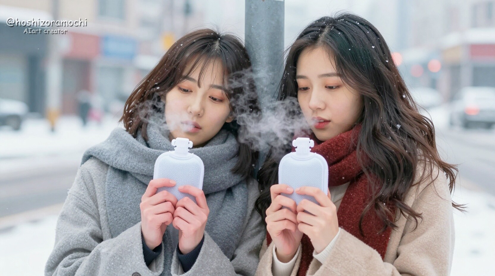 寒波に耐える街角の温もり🤝 | の人気AIイラスト・グラビア