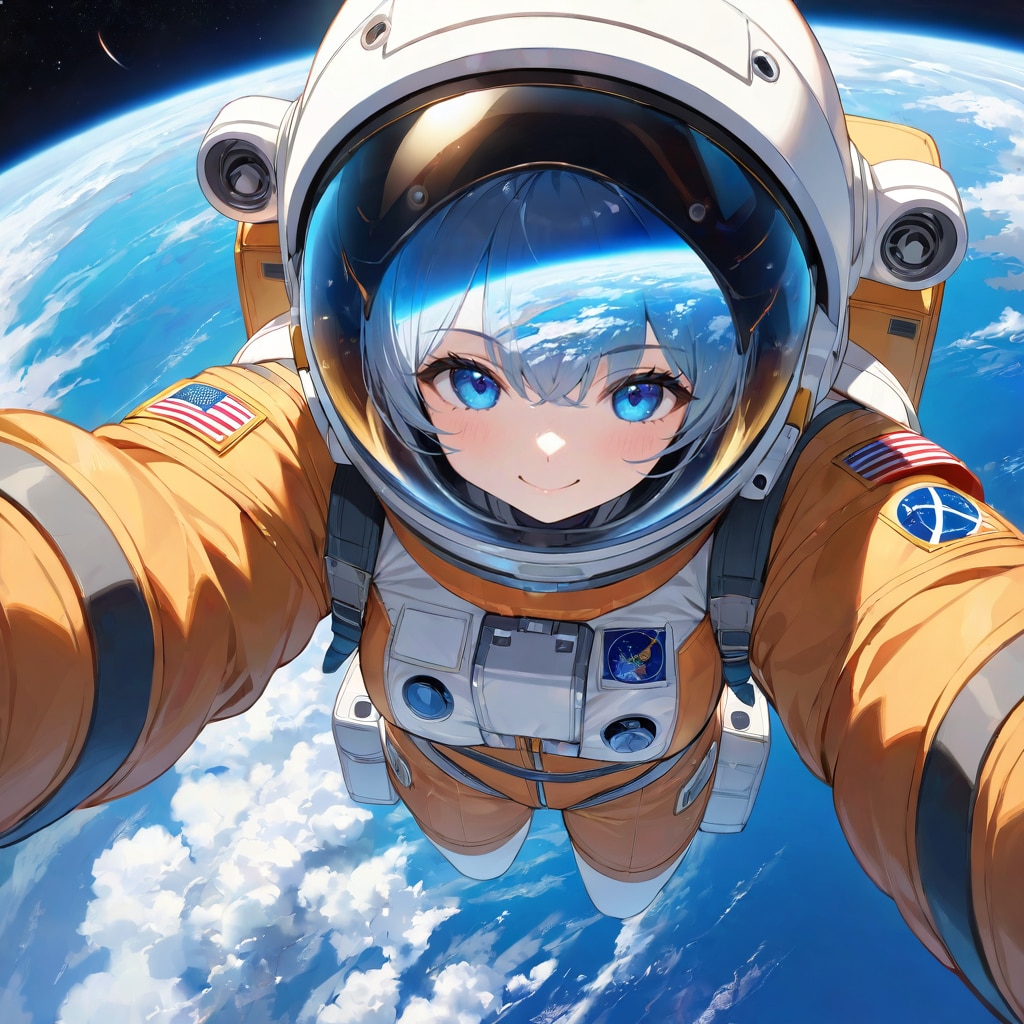 宇宙で自撮り