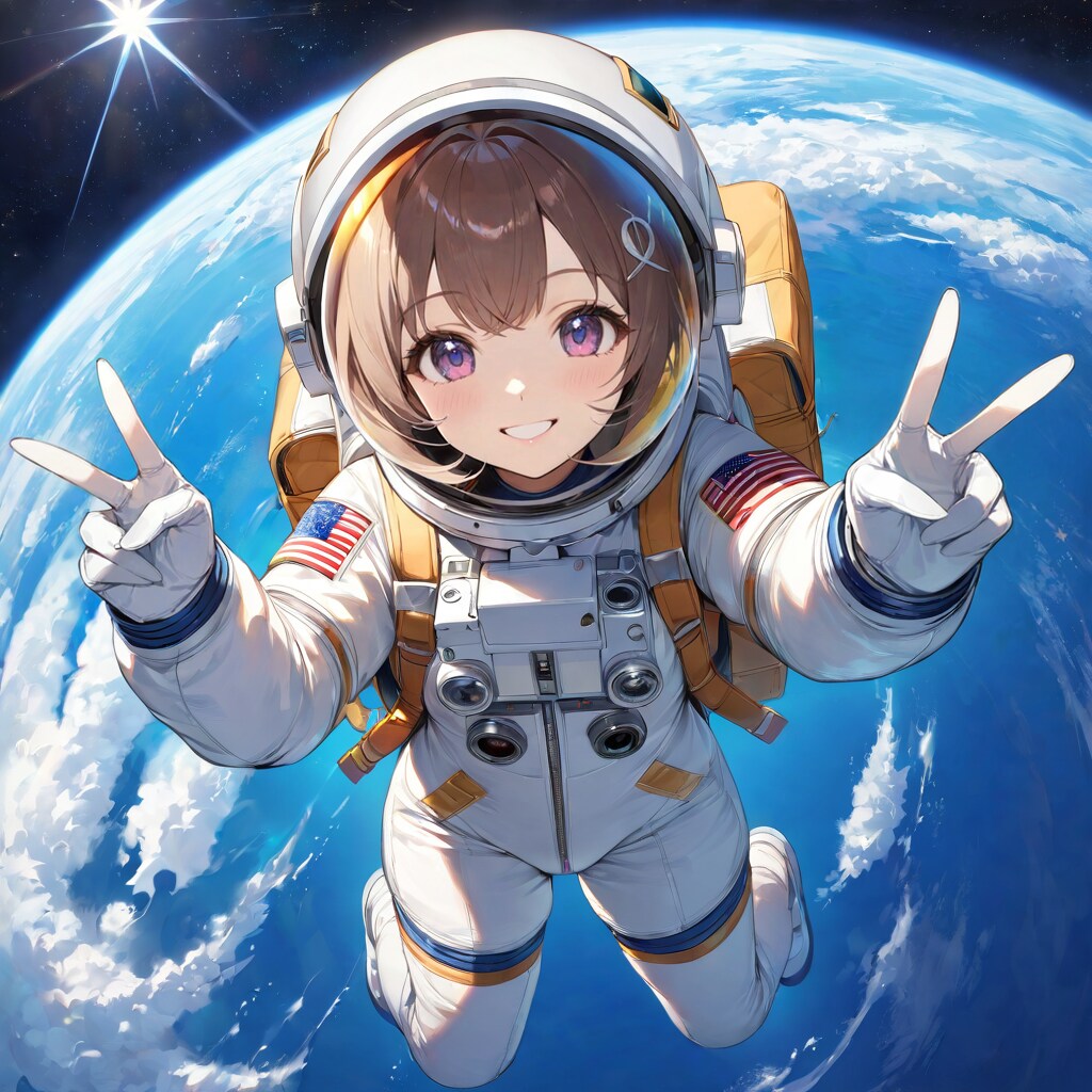 宇宙で自撮り