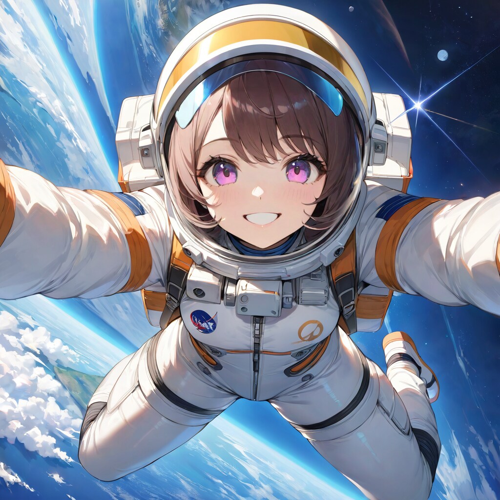 宇宙で自撮り