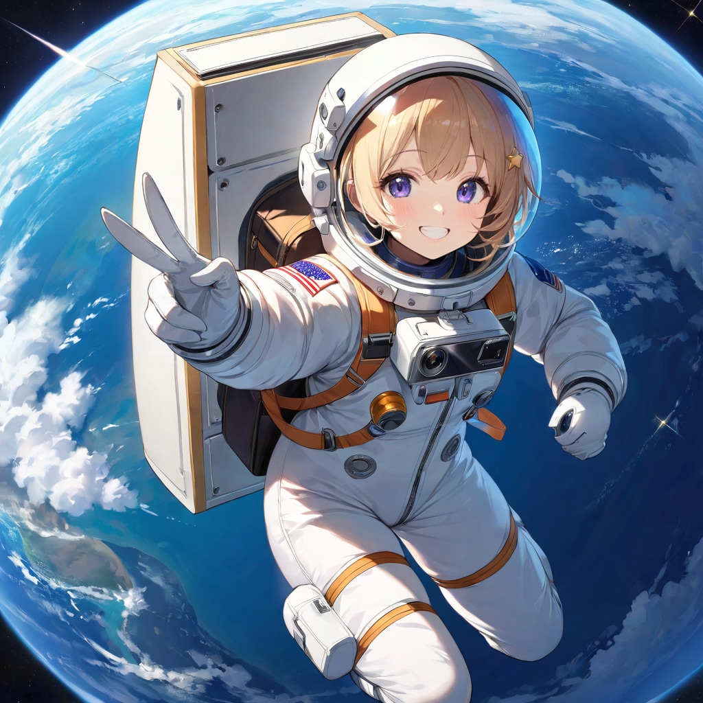 宇宙で自撮り