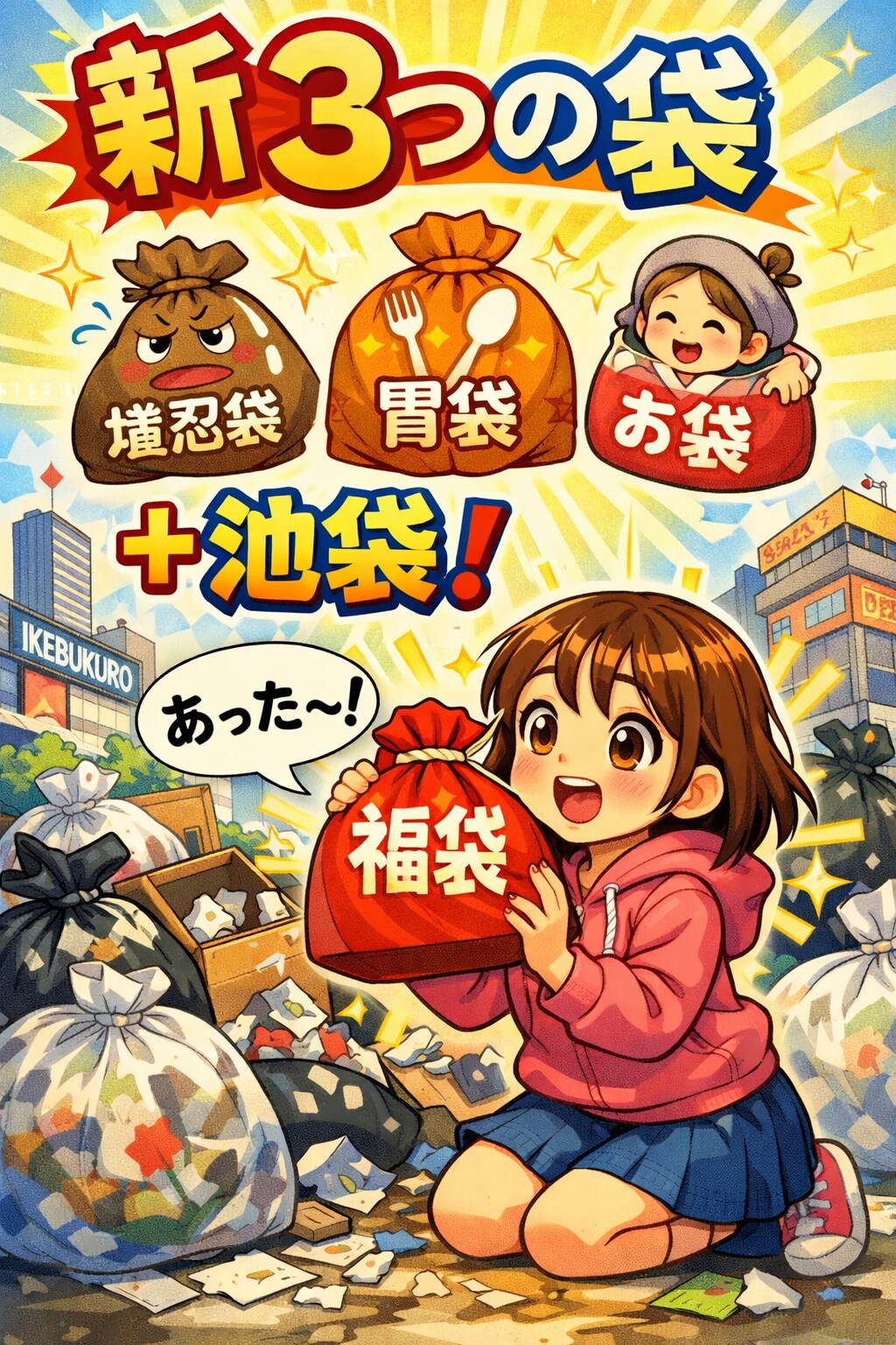 池袋でごみ袋から福袋