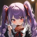 夕食はステーキです★紫色の女の子 3枚目