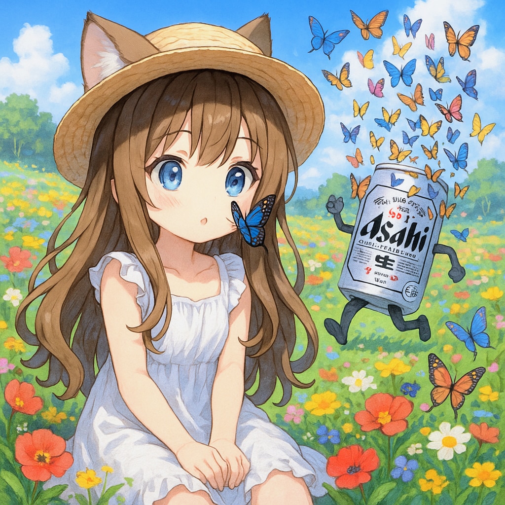 蝶々と小さな女の子