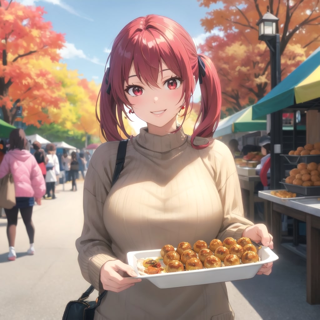 秋の屋台めぐりの昼下がり