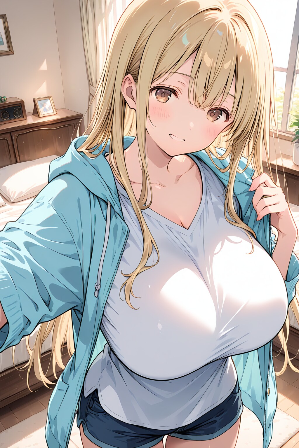 部屋着の子