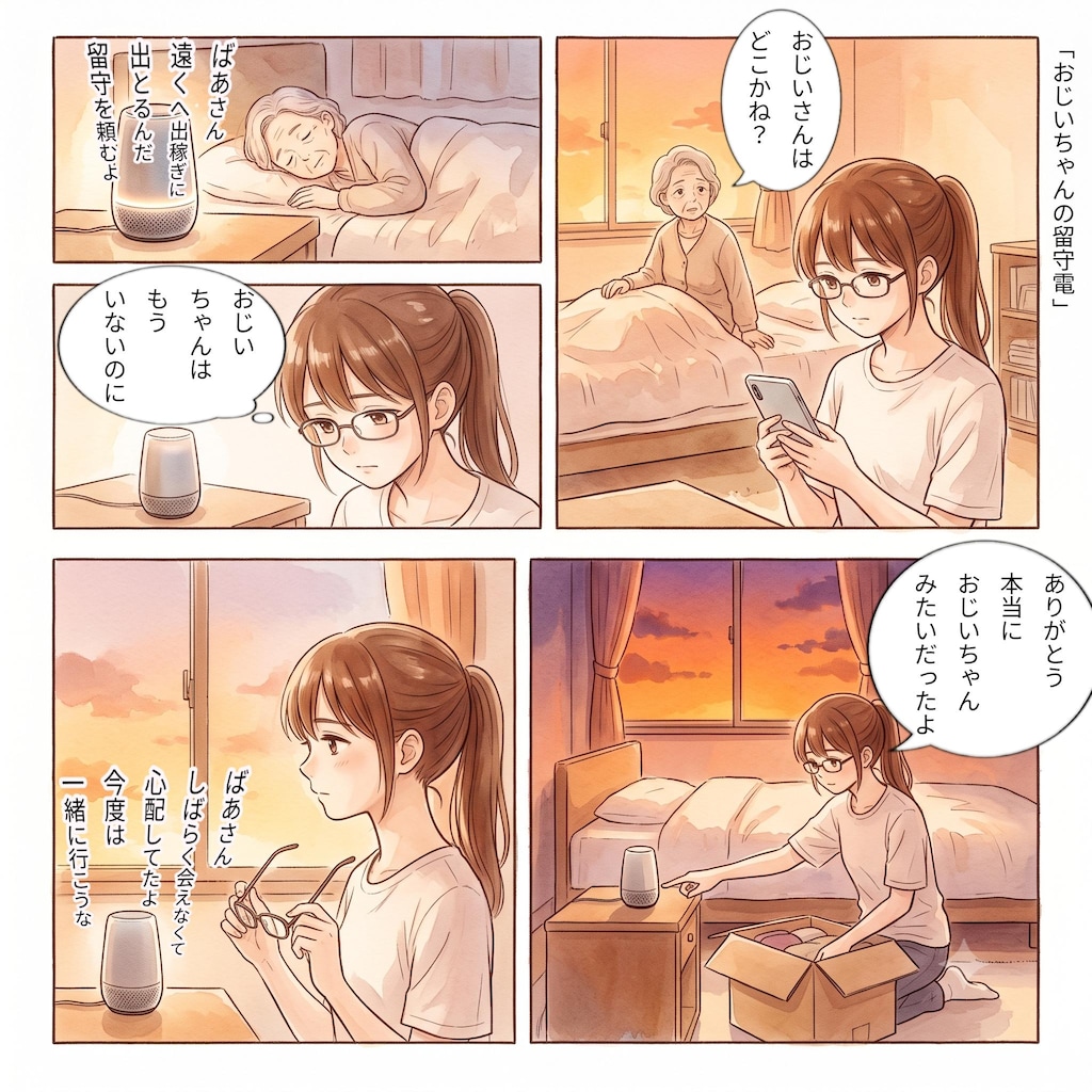 おじいちゃんの留守電　★AI併用作品★