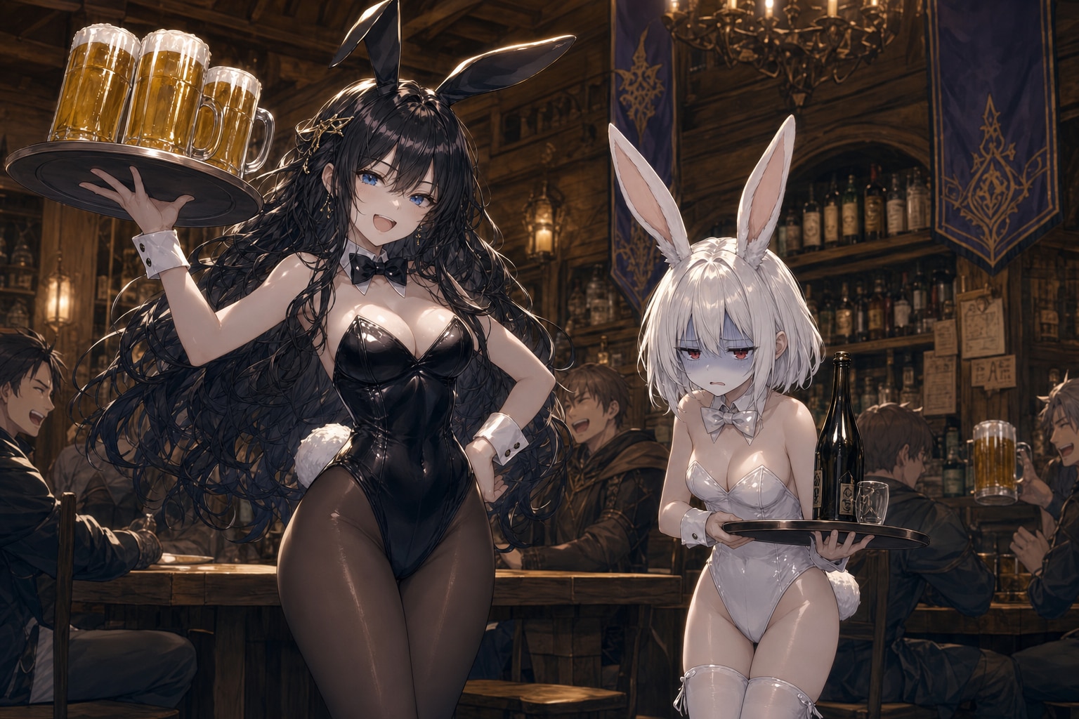路銀稼ぎ（酒場バニーガール編） | の人気AIイラスト・グラビア
