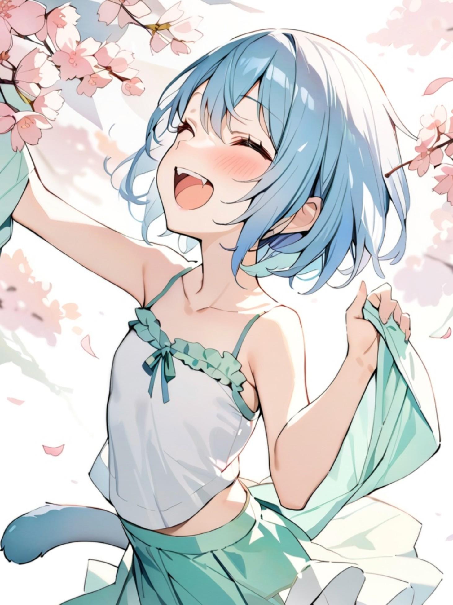 水色髪の男の娘