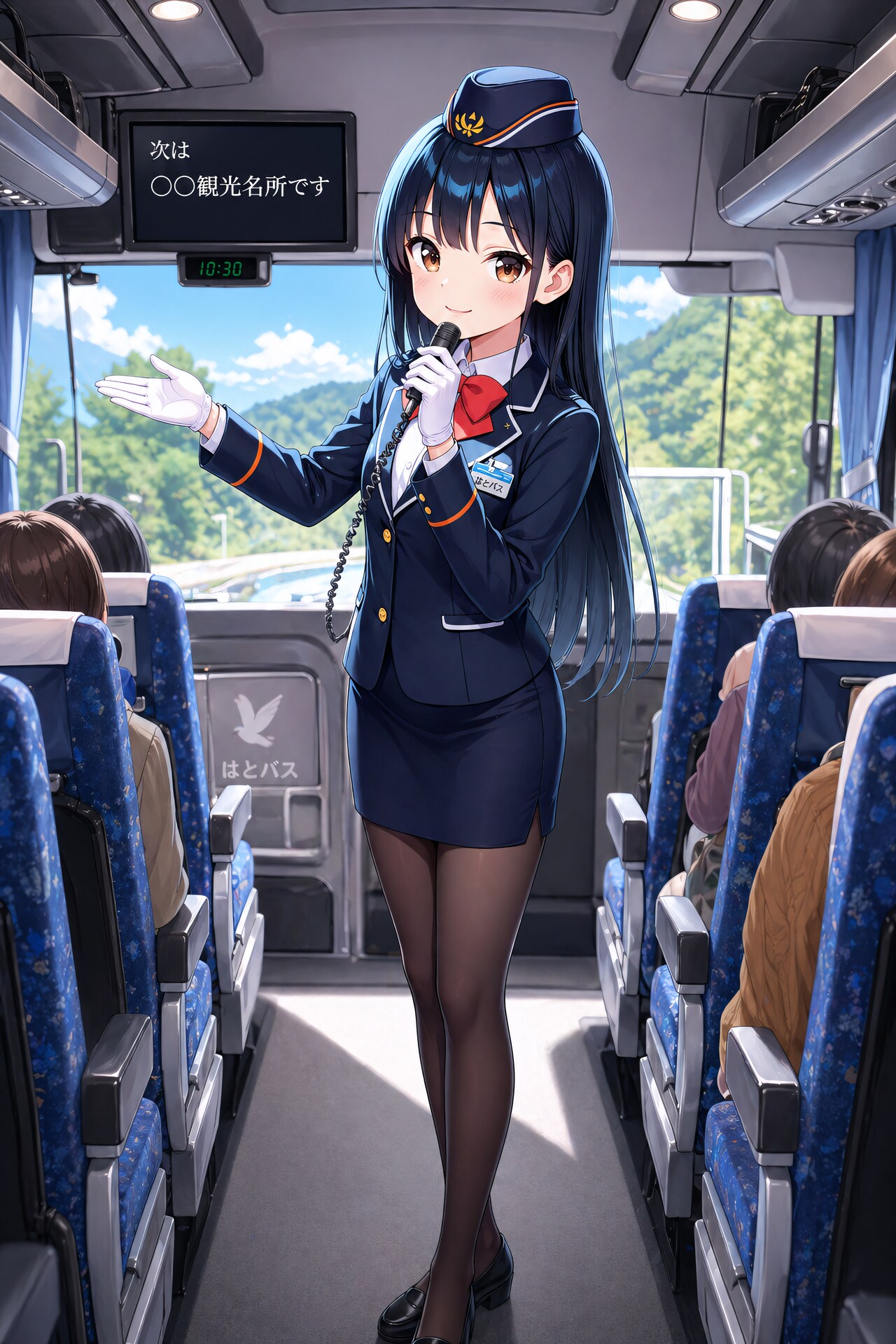 バスガイド黒髪ちゃん | の人気AIイラスト・グラビア