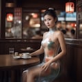 シースルーチャイナで朝食を　Transparency Cheongsam 10枚目