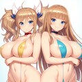 ツーショット水着・アスカ＆きらら【対魔忍】 2枚目