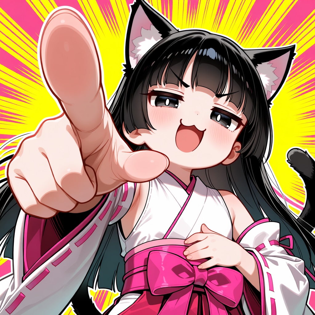 ツーチさんちの桃狐ちゃんの衣装を黒猫ちゃんに着せてみた
