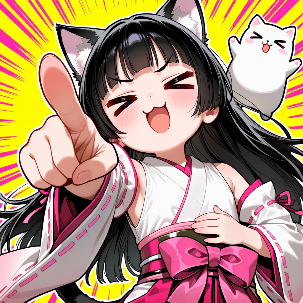 ツーチさんちの桃狐ちゃんの衣装を黒猫ちゃんに着せてみた