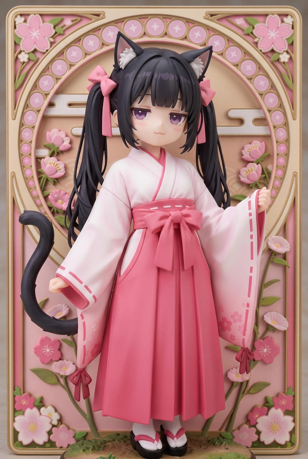 ツーチさんちの桃狐ちゃんの衣装を黒猫ちゃんに着せてみた