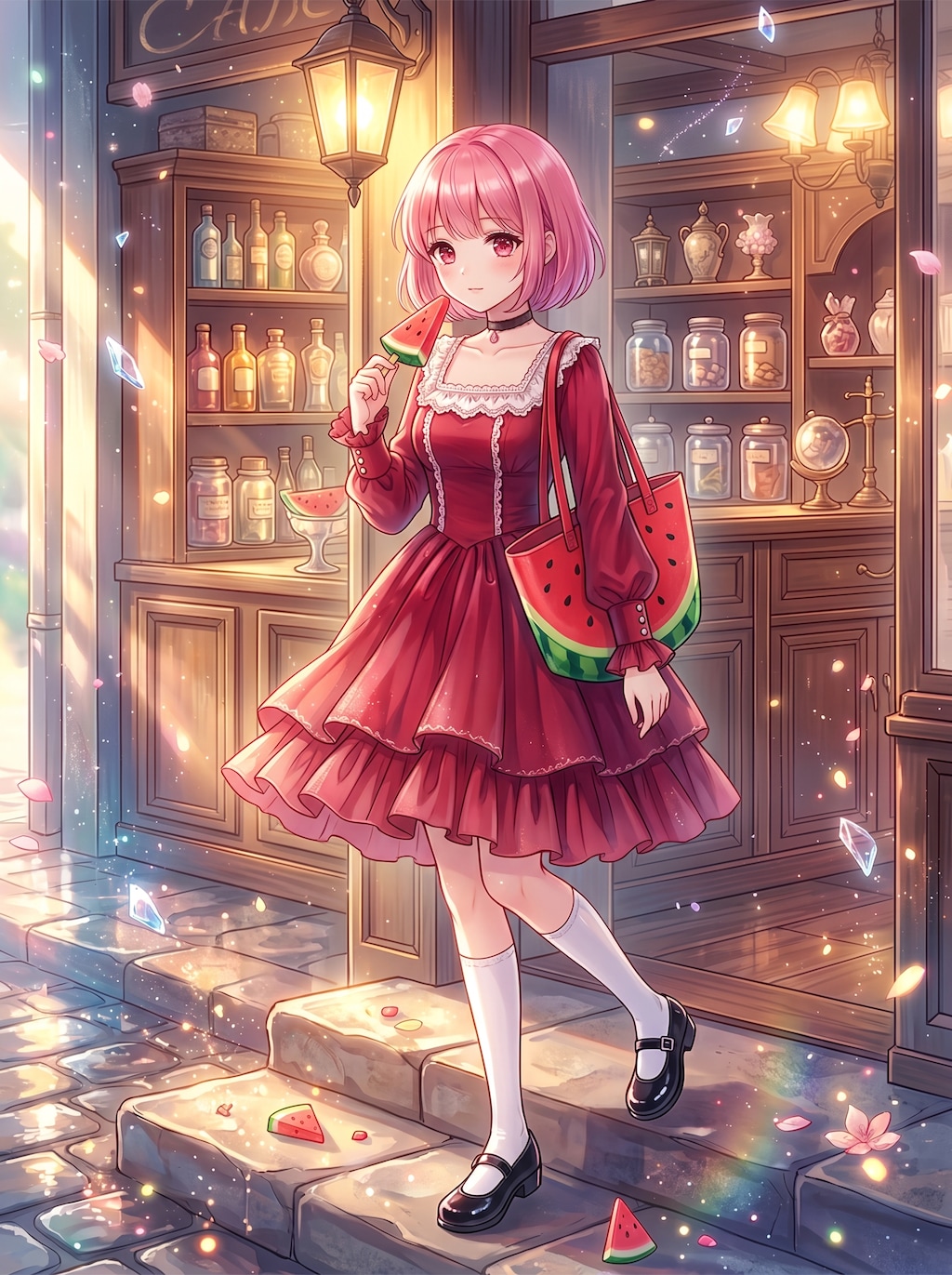 灯下に揺れる夏の果実