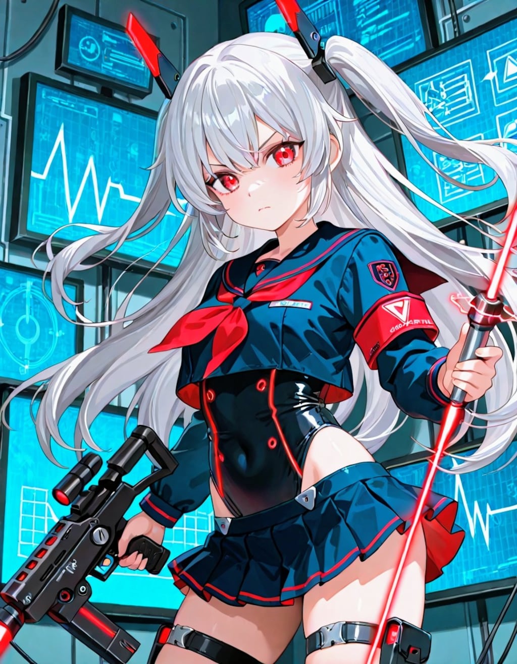 ECG(心電図)銀髪お姉やん03