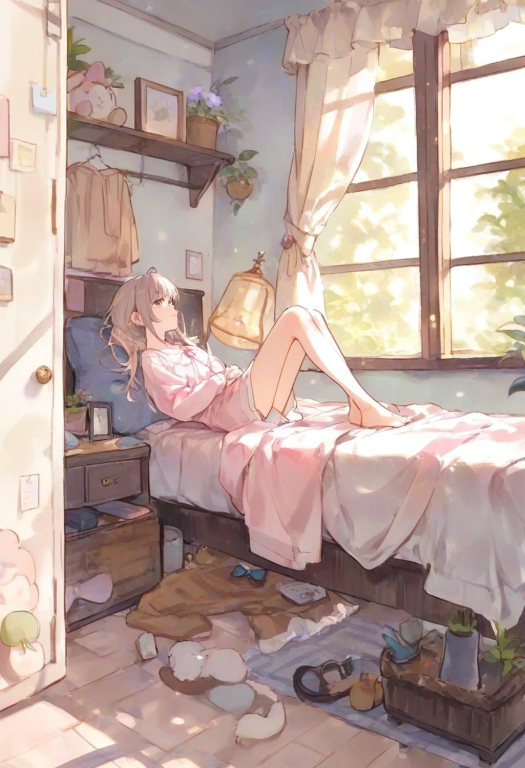 少女の部屋(水彩タッチ)(167)