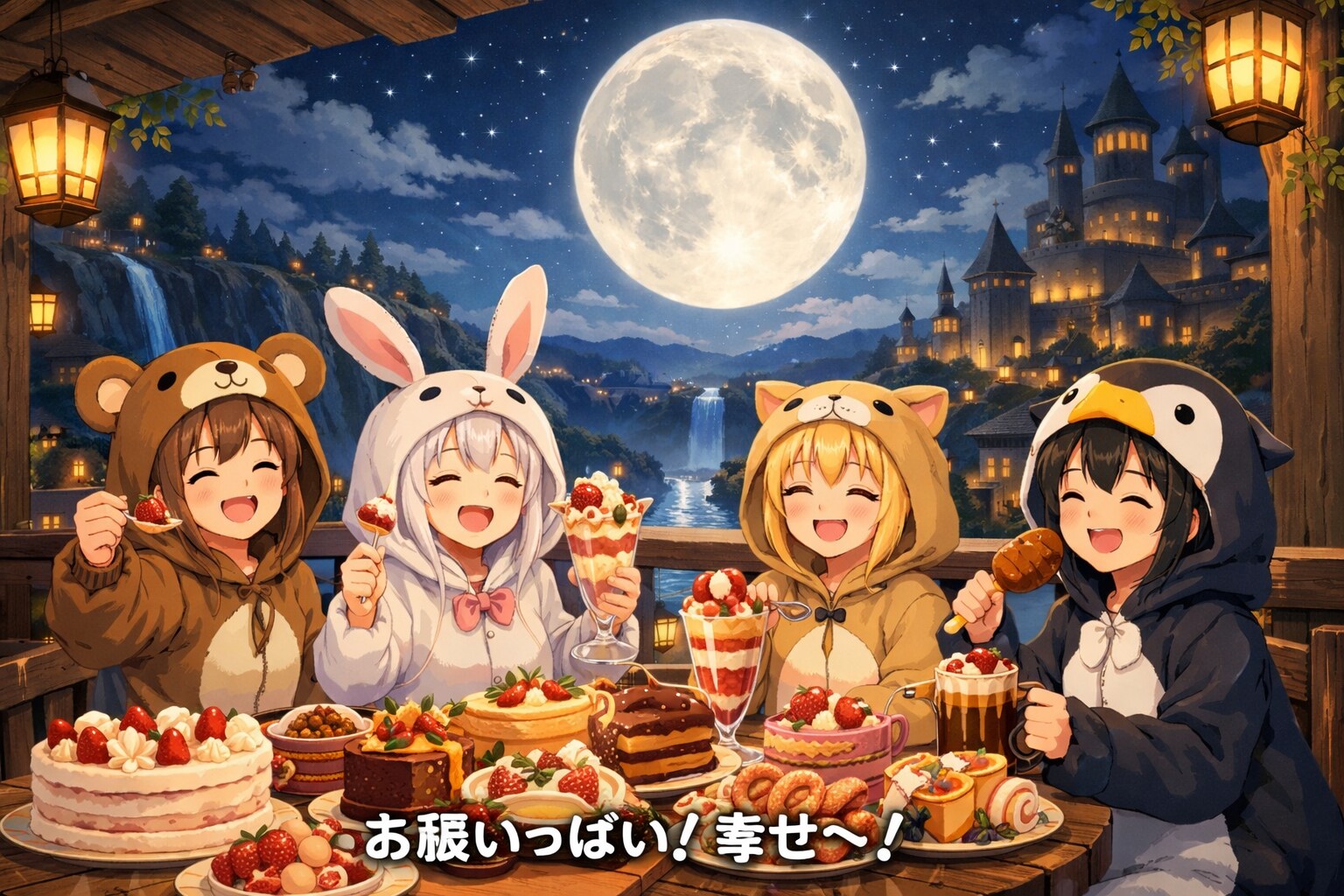 【All0415c】無事に猫を保護出来たので、今日はみんなでスイーツを食べに行くことにした（モデル: ChatGPT） | の人気AIイラスト・グラビア