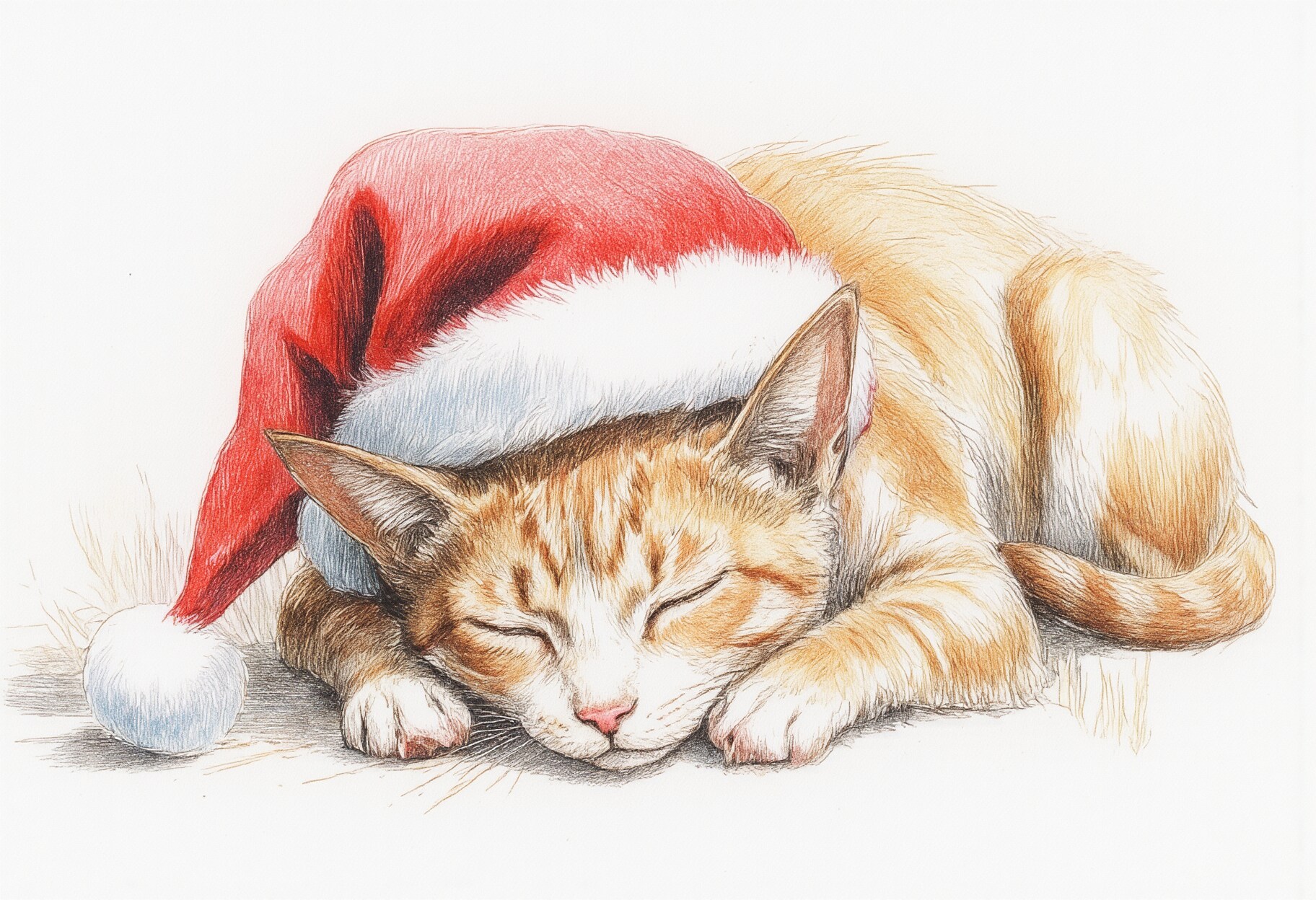 サンタの帽子を被った猫 3 | の人気AIイラスト・グラビア