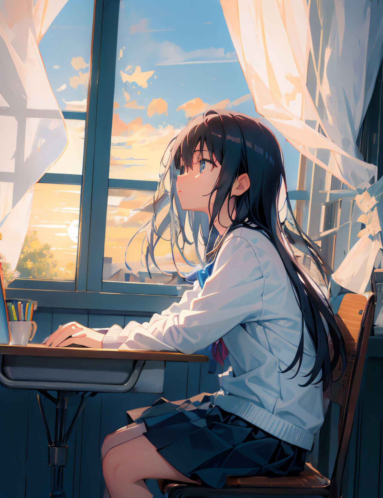 そよ風の吹く4時間目　Re | の人気AIイラスト・グラビア