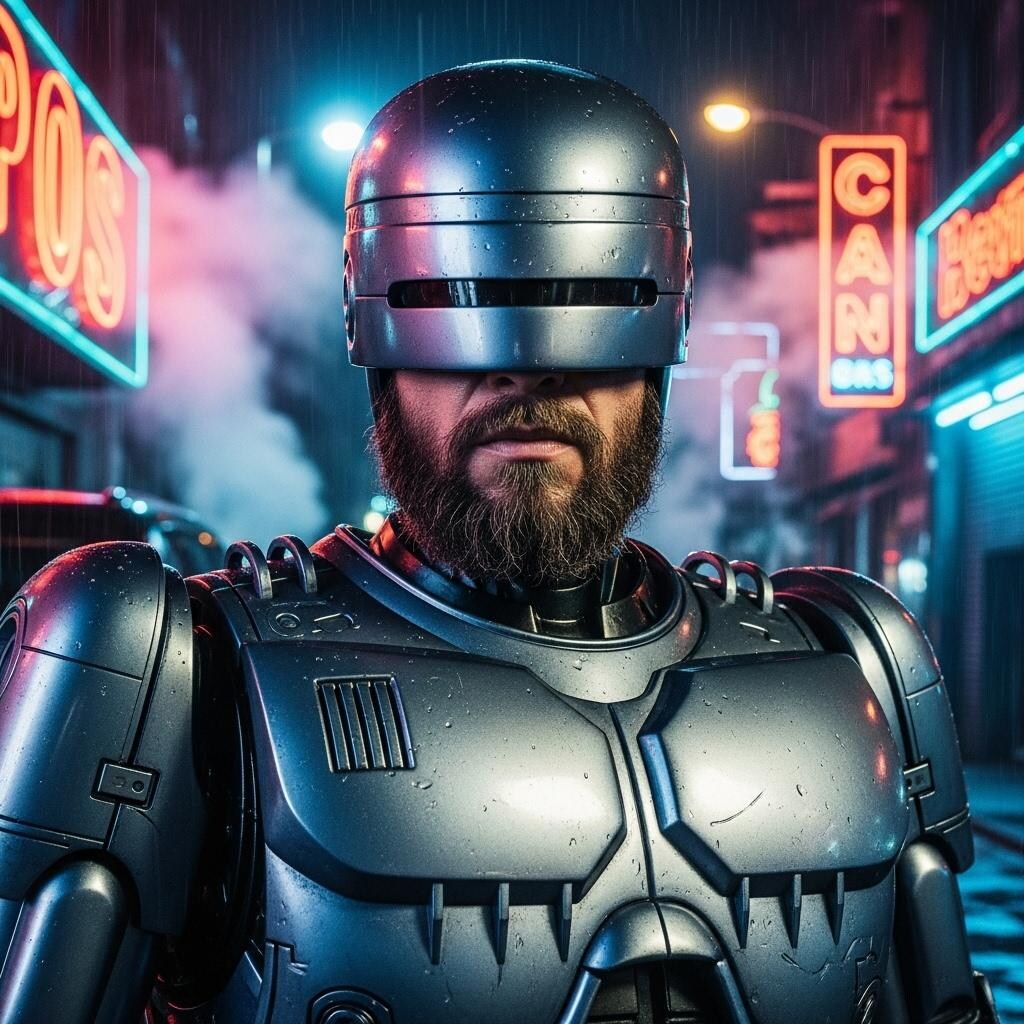 髭面のロボコップ