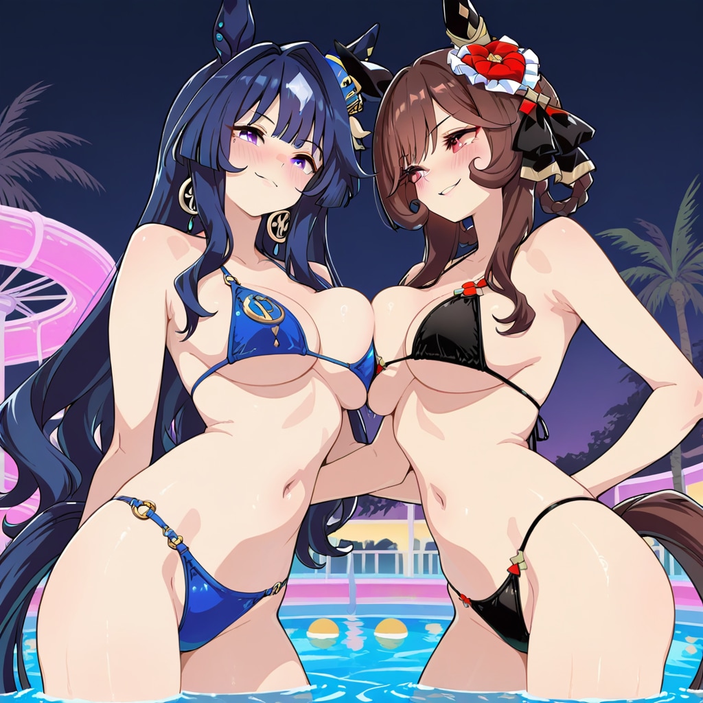 ナイトプールのヴィルシーナとジェンティルドンナ