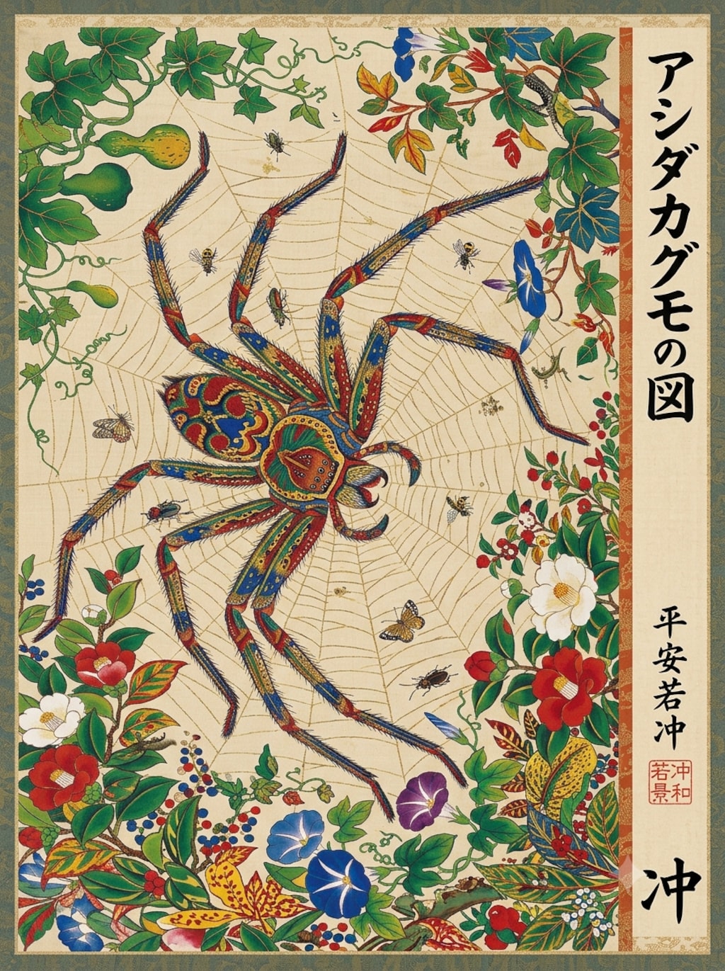 アシダカグモの絵図と俳句
