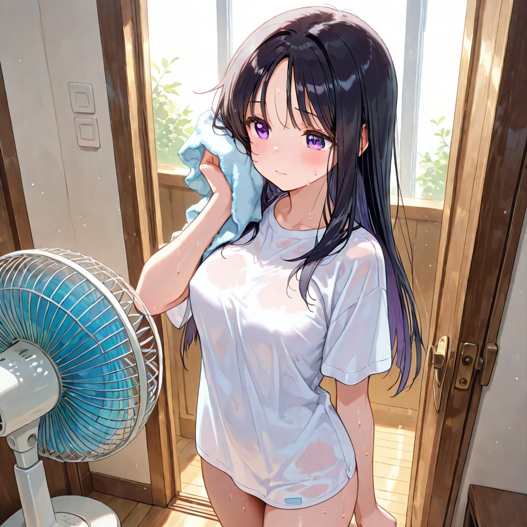 風呂上がりは扇風機に当たりたい