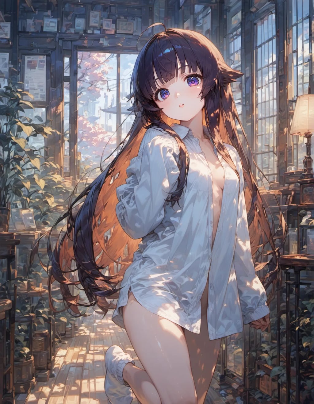 Oversized Shirt in the Conservatory