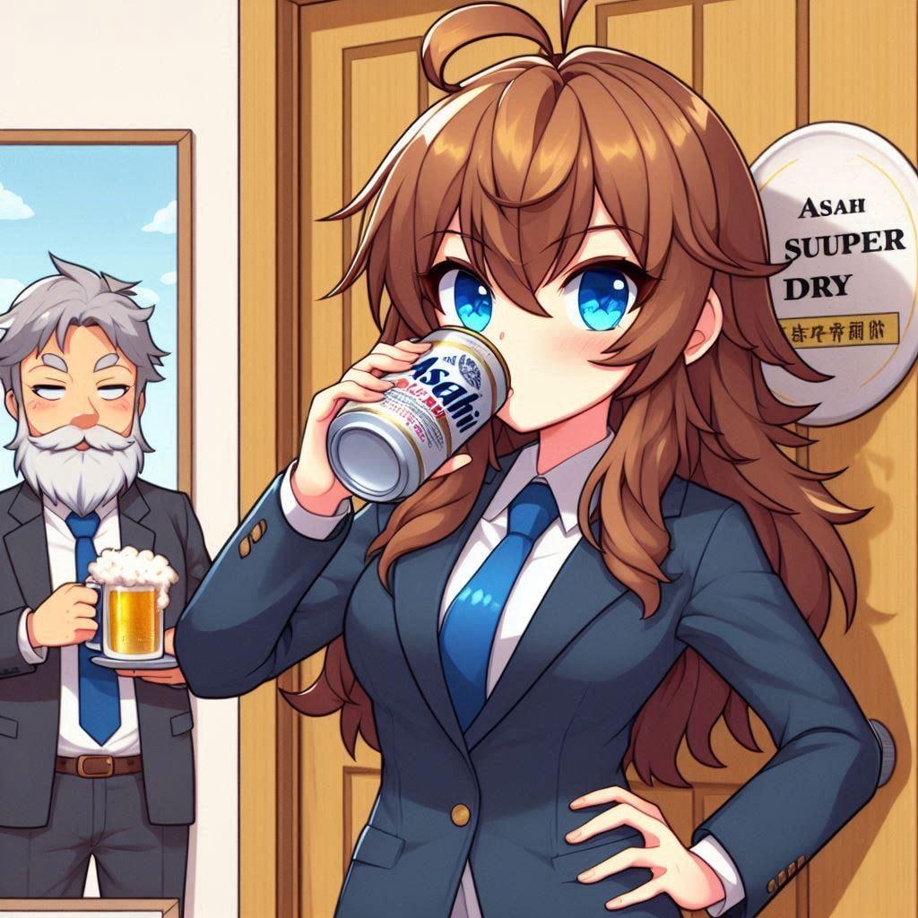 仕事の前にやる気をチャージ！な女の子