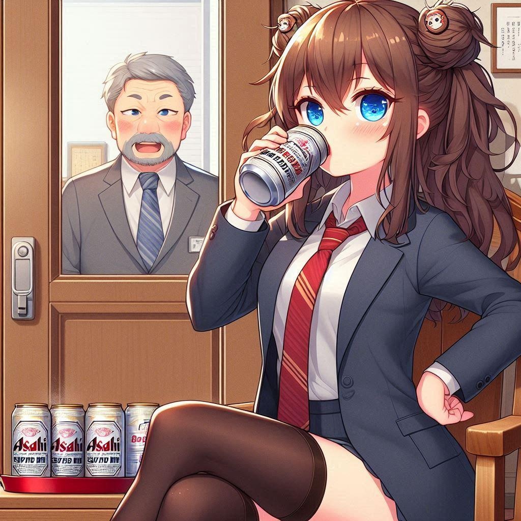 仕事の前にやる気をチャージ！な女の子