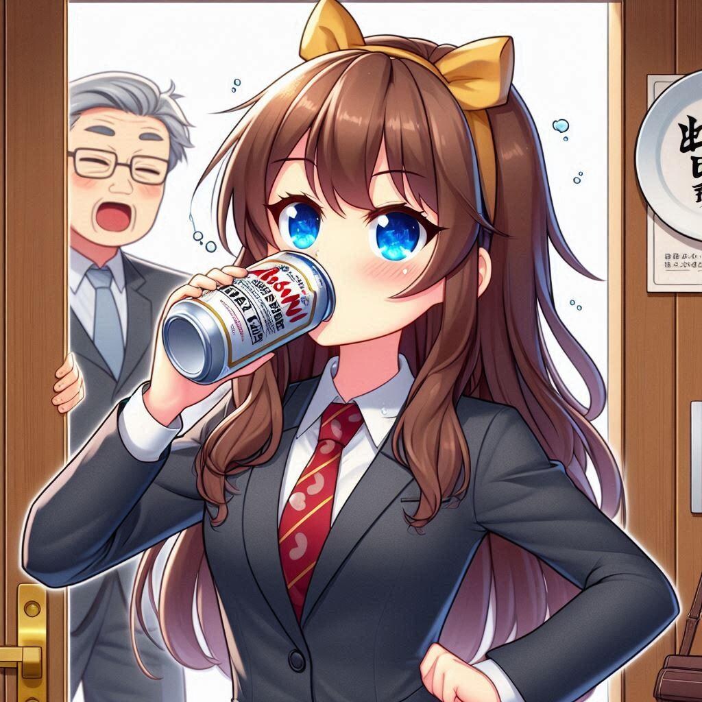 仕事の前にやる気をチャージ！な女の子