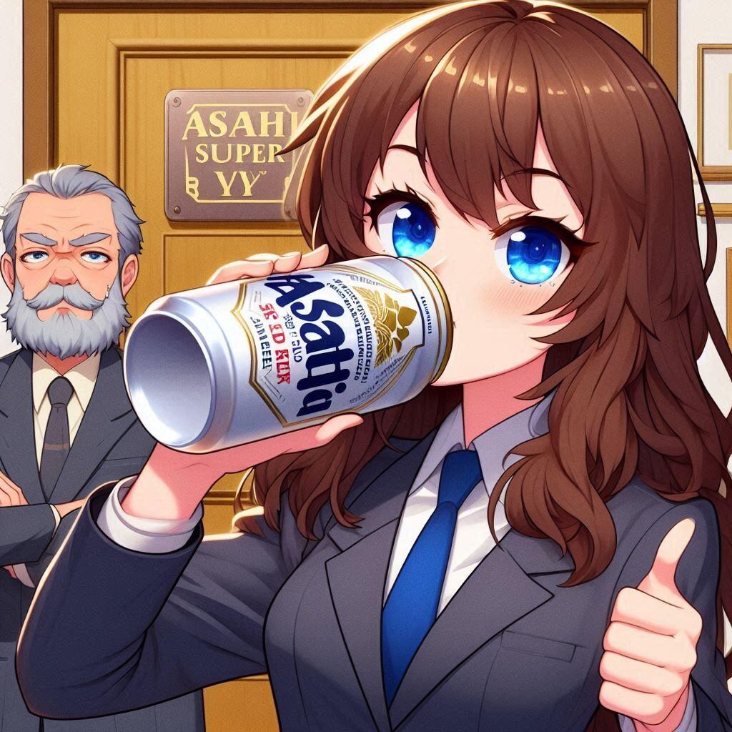 仕事の前にやる気をチャージ！な女の子