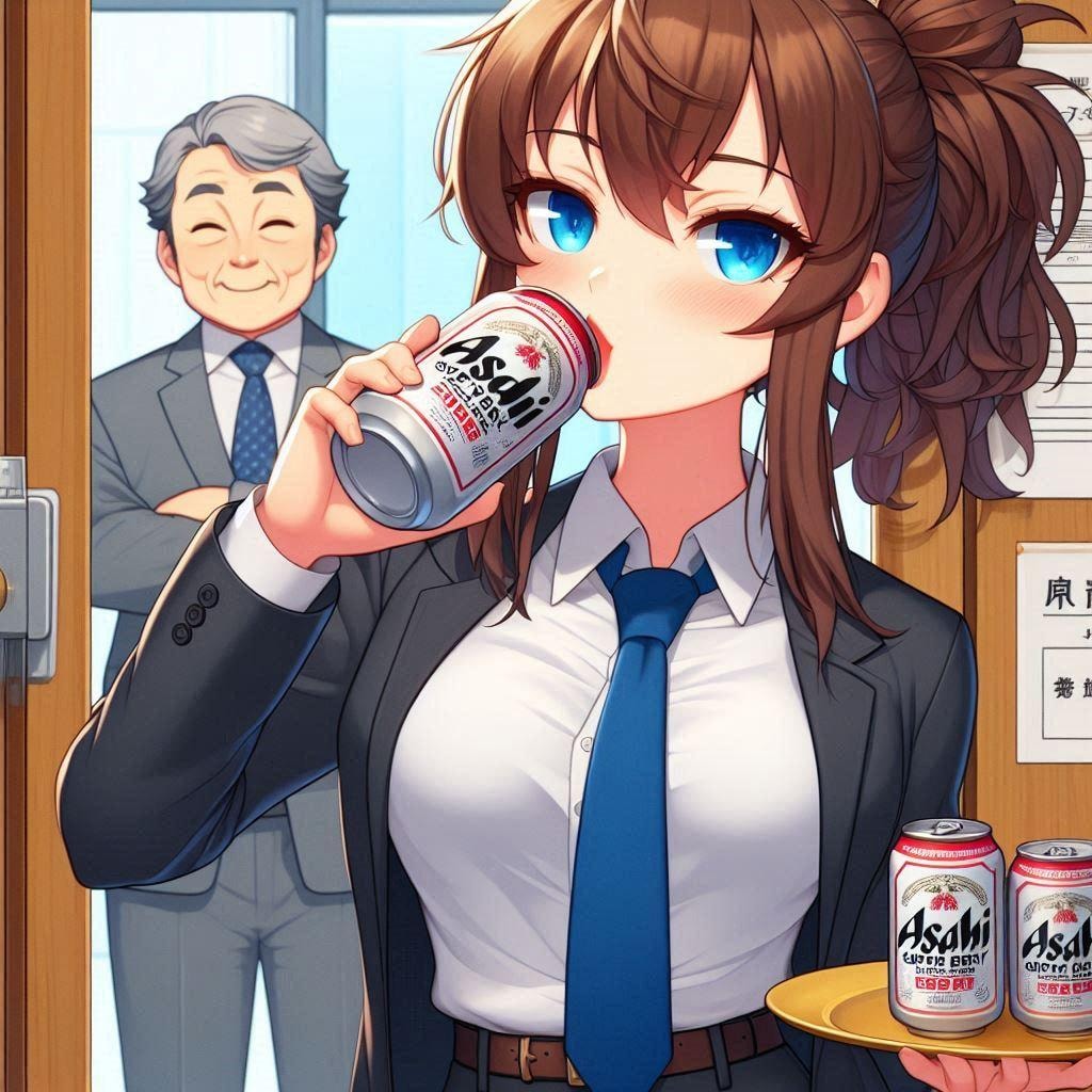 仕事の前にやる気をチャージ！な女の子