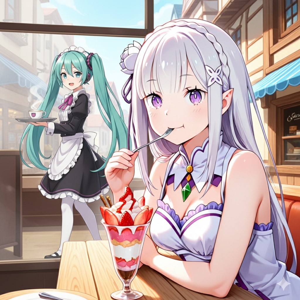 ウエイトレスしているミクさん２