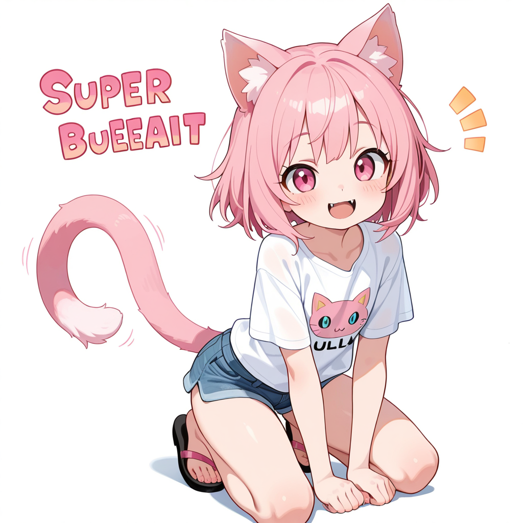 ねこちゃんのホットパンツ♡ | の人気AIイラスト・グラビア