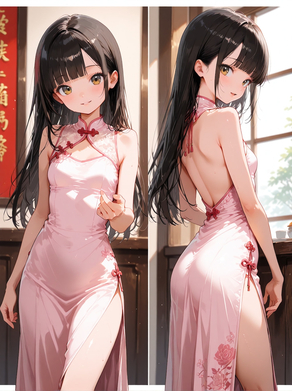 [12枚] 背中空きチャイナドレス×ロリっ子