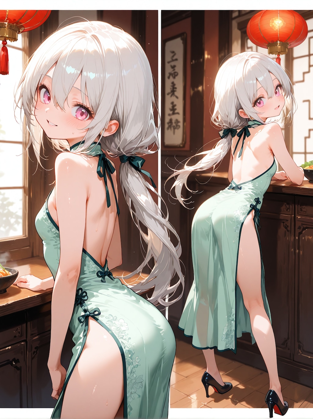 [12枚] 背中空きチャイナドレス×ロリっ子