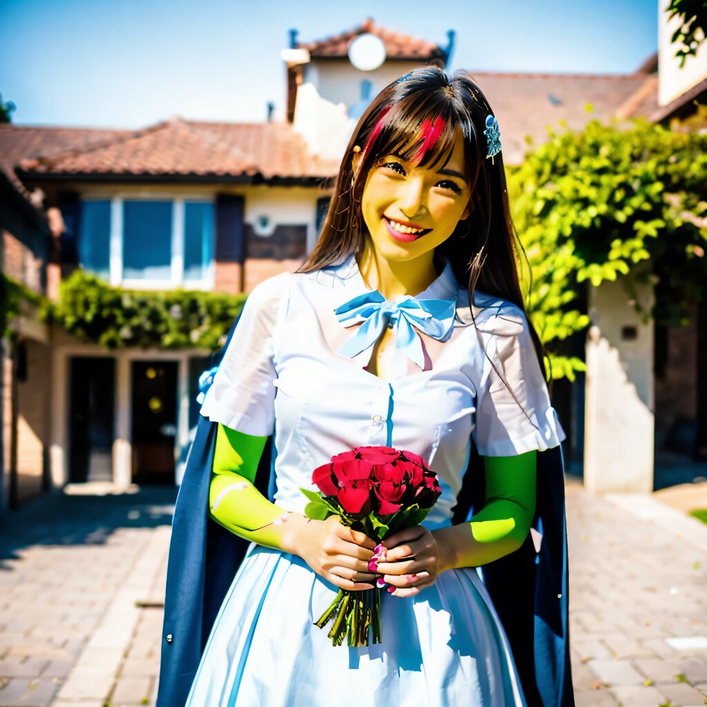 黒髪ロングでウェディングドレスの美女１０３