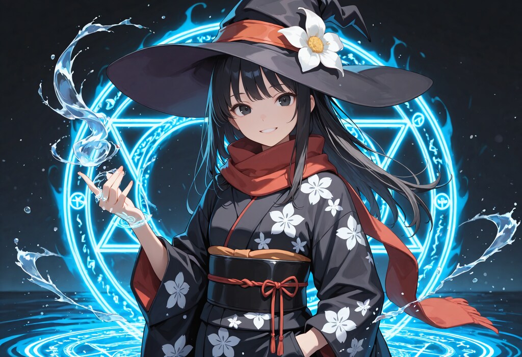 水魔法と着物魔女さん