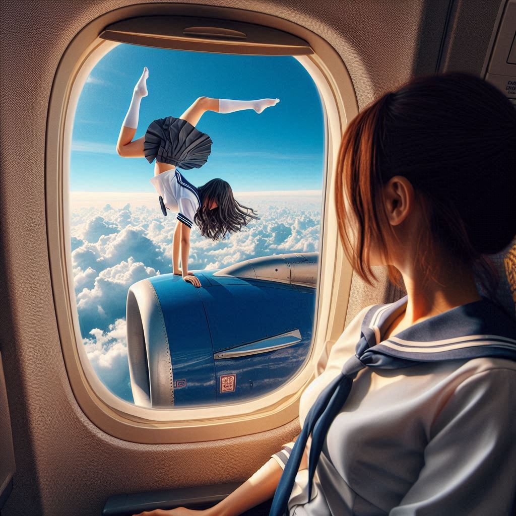 窓の外でエクストリーム逆立ち | の人気AIイラスト・グラビア