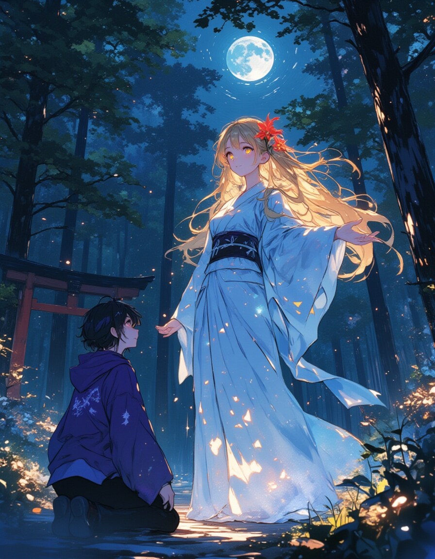 【樹海のかみさま】月下の神聖な出会い