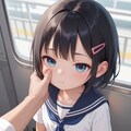 朝の電車の少女 3枚目