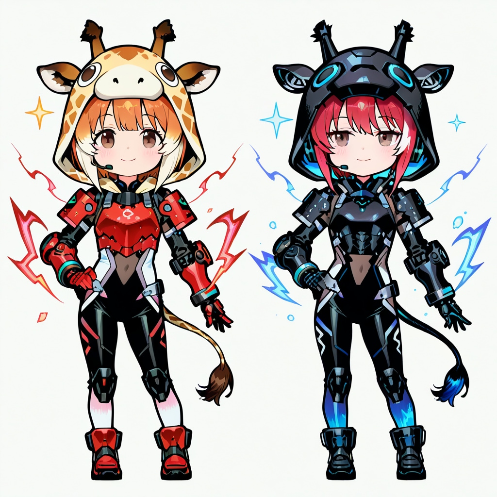 電撃ビリビリキリンフーディーちびメカ娘ちゃん | の人気AIイラスト・グラビア