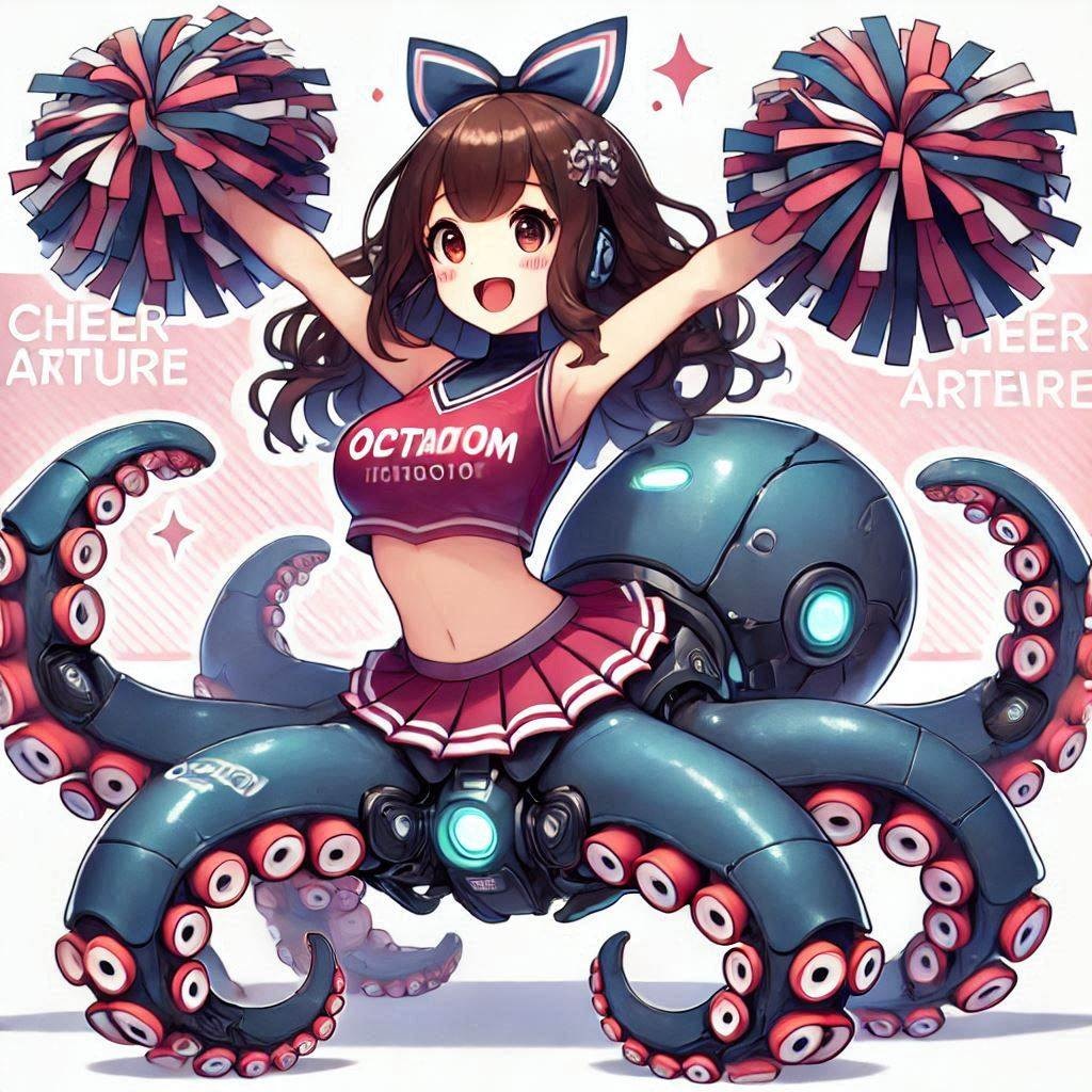 複雑な姿のチアリーダーちゃん