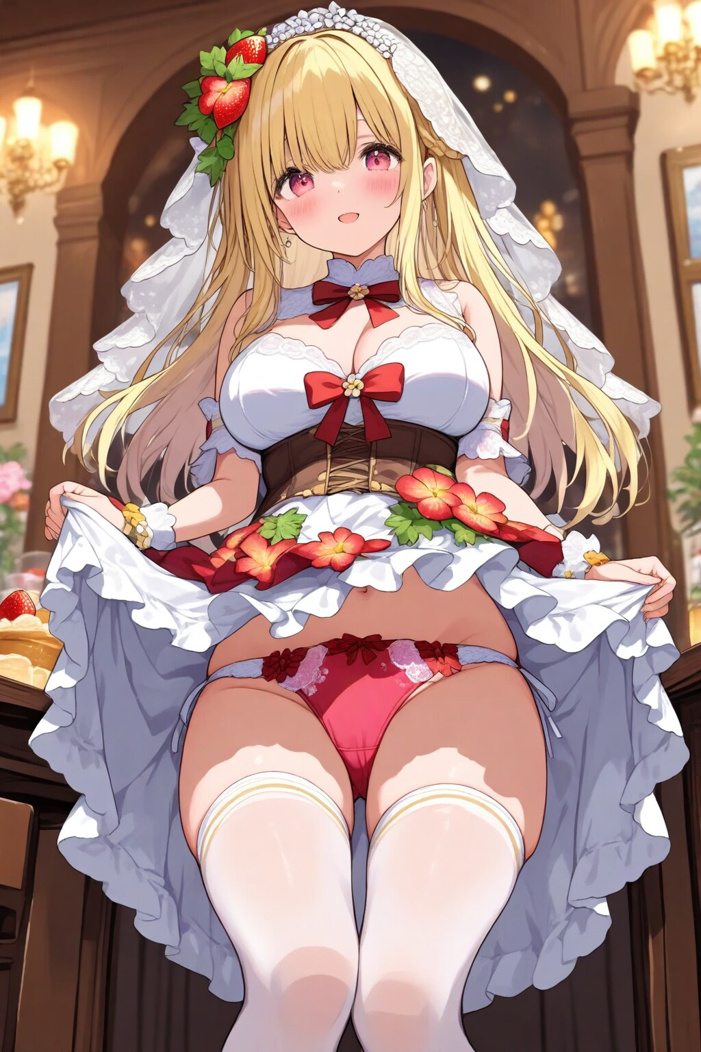 苺ぱんつ姿のお嫁さん