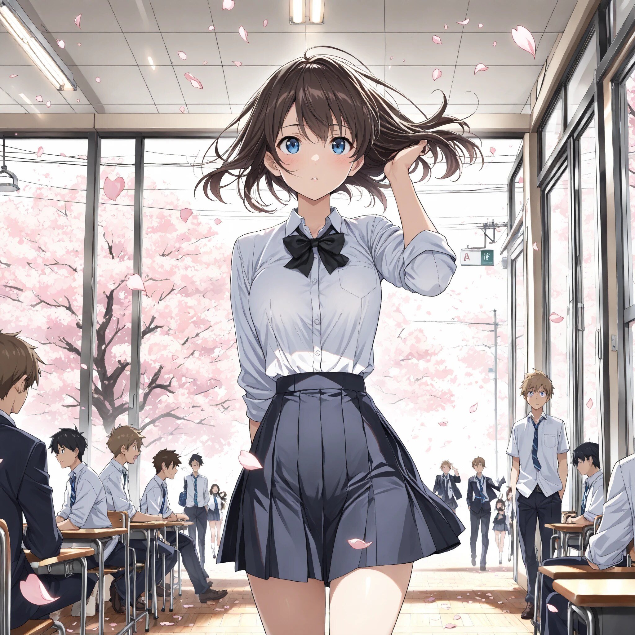 桜吹雪の少女 | の人気AIイラスト・グラビア