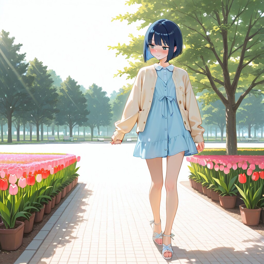 🌷 春色ワンピースの公園デート