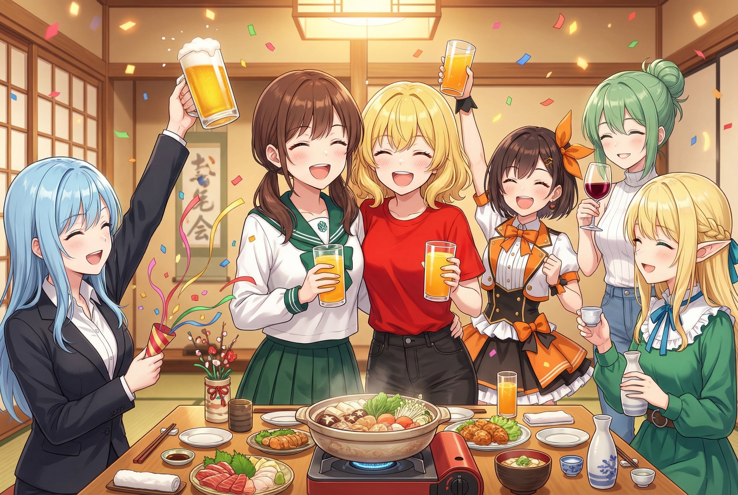 ヒャッハー！忘年会だ！！ | の人気AIイラスト・グラビア